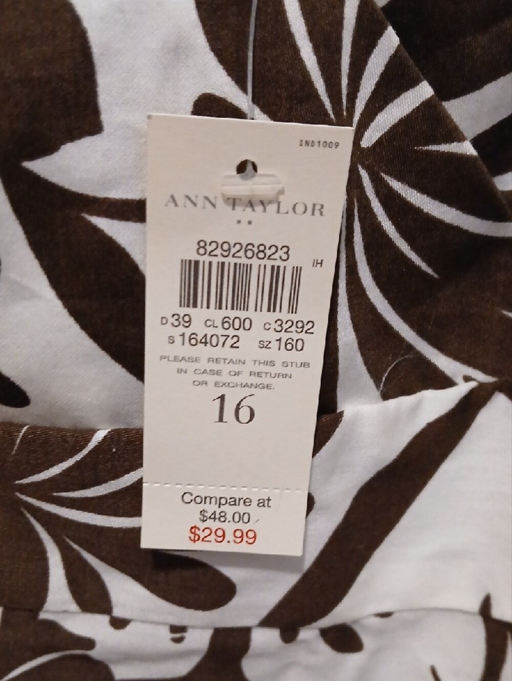 Ann Taylor Brown and White Floral V-Neck Cami - Picture 3 of 8